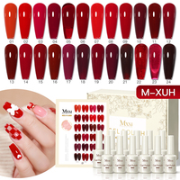 Ensemble de vernis à ongles en gel fluorescent rose réfléchissant 15 ml avec logo personnalisé, base aqueuse, semi-permanent, UV LED, pour nail art