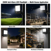 Projecteurs LED anti-éblouissement 200W pour terrains de jeux extérieurs, terrains de tennis, éclairage de chantier