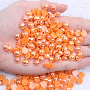 Meilleures ventes 5-12mm mélange tailles 1000 pièces beaucoup de couleurs colle résine demi Flatback perles strass pour vêtements robes bricolage décoration - Product Image 3