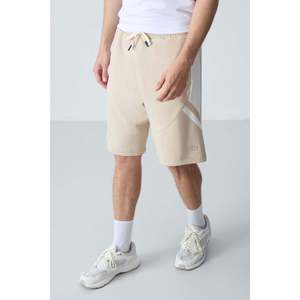 Shorts pour homme en coton beige, épais, doux, texturé, coupe standard, basique - 81281 - Beige - Product Image 3
