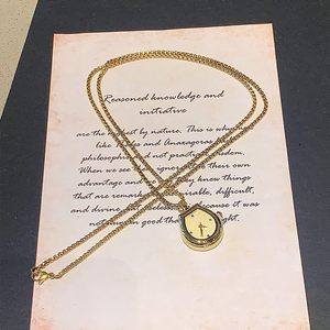 Chaîne de luxe longue pour pull, collier montre de poche rétro en fer à cheval pour femmes, accessoire montre à quartz fonctionnelle - Product Image 6