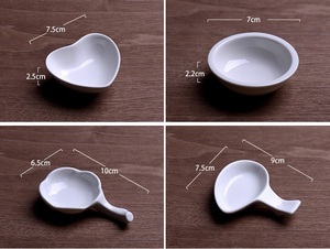 Vajilla de Porcelana Blanca de Lujo y Alta Calidad, Ecológica y Sostenible, Tazones para Servir Salsa de Fresa - Product Image 5