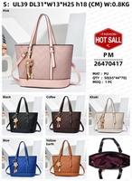 Ensemble sac à main et portefeuille de luxe pour femme en cuir PU souple et toile avec fermeture éclair