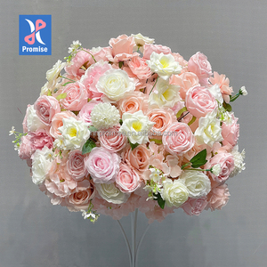 Promesse décoration de table de mariage pièce maîtresse fleur artificielle soie Rose fleur boule - Product Image 1