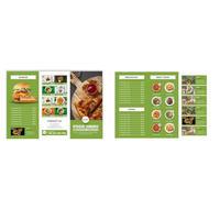Imprimer brochure flyer au format A4 avec laminage mat et UV ponctuel et images personnalisées pour restaurant ou catalogue de café