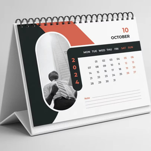 2024 New Design Popular Customized Logo Printing Promotional High Quality Creative Desk Paper Calendar with Clock