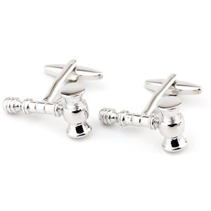 Mancuernillas <span class=keywords><strong>de</strong></span> Plata al por Mayor con Forma <span class=keywords><strong>de</strong></span> Martillo <span class=keywords><strong>de</strong></span> Juez, Mancuernillas Novedosas para Hombres, Accesorio para Traje Formal <span class=keywords><strong>de</strong></span> Negocios, Camisa - Product Image 2