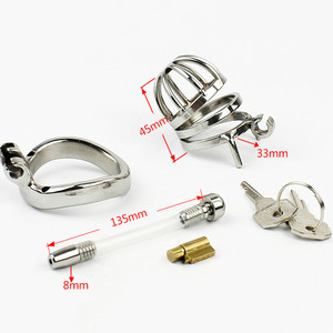 Dispositivo di castità con anello curva gabbia per gallo con catetere per adulti sex toys - Product Image 6