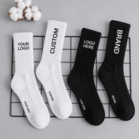 Chaussettes unisexes personnalisées avec votre propre logo, chaussettes de sport en coton, chaussettes de sport mi-mollet avec logo personnalisé