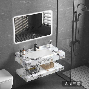 Armoire de salle de bain avec lumière <span class=keywords><strong>led</strong></span> armoire murale en <span class=keywords><strong>dalle</strong></span> de roche bassin en pierre - Product Image 3