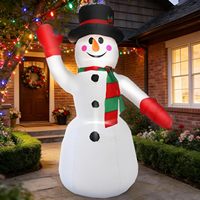 TSINYE Pupazzo di Neve Gonfiabile con LED Interni, Cappello a Cilindro e Sciarpa a Righe, Auto-Gonfiabile, Facile da Montare, Decorazione Invernale Natalizia per Giardino e Prato