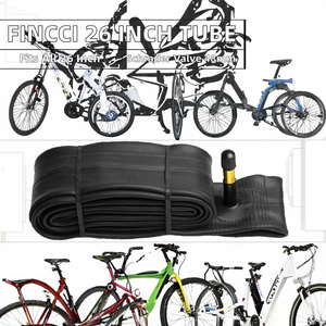 Chambre à air de vélo en caoutchouc Fincci <span class=keywords><strong>26</strong></span> <span class=keywords><strong>pouces</strong></span>, valve Schrader 48 mm pour <span class=keywords><strong>VTT</strong></span>/Vélo électrique/Vélo de route/Vélo pliant - Product Image 4