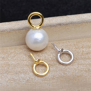 Support de pendentif rond simple en argent S925, taille 8-10, accessoire de boucle pour la fabrication de bijoux - 5616 - Product Image 5