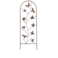 Alta calidad rústico abeja pájaro baño corazón Metal bambú marco mimbre extensible arco superior jardín enrejado con maceta