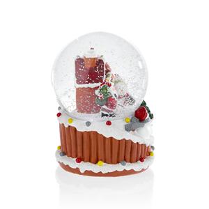 Boule à neige de Noël en résine peinte à la main avec maison, Père Noël et bonhomme de neige – Ornement d'intérieur, décoration festive - Product Image 5