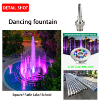 Fuente Musical Redonda Grande Personalizada para Exteriores, con Luz RGB Subacuática Programable, Sistema de Fuente de Agua Danzante para Parques y Paisajes