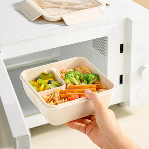 Microwave Safe Plastic Compartment Lunch <b>Box</b>, Lightweight Bento <b>Box</b> for Students & Office Workers, Diet Food <b>Container</b> - Product Image 4