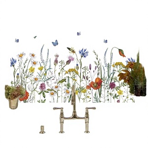 Film adhésif statique pour fenêtre en PVC, motif floral botanique, isolant thermique, sans colle, réutilisable, pour salon - Product Image 4