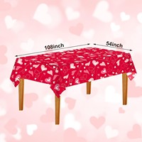 Nappe en plastique pour la Saint-Valentin, 54x107,8 pouces, rouge et blanche, pour la Saint-Valentin, les dîners et les fêtes