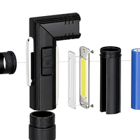 Lampe de poche COB rechargeable par USB, lumière blanche brillante, lampe portative pour le camping et la réparation