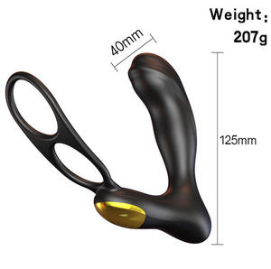 Vibratore remoto senza fili <span class=keywords><strong>per</strong></span> gli uomini doppio anello di massaggio della <span class=keywords><strong>prostata</strong></span> prodotti maschili masturbazione anale plug in silicone giocattoli - Product Image 2