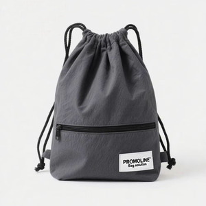 Custom Logo <strong>Drawstring</strong> <strong>Backpack</strong> With Zipper Pocket Lightweight Durable <strong>Backpack</strong> for Gym Travel School Sports Outdoor Activities - Product Image 1