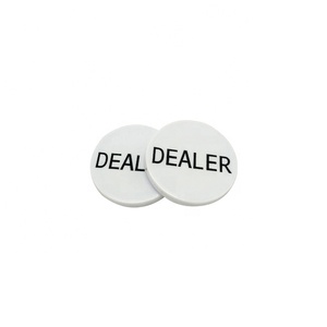 Directorio de fabricantes Calidad de <span class=keywords><strong>casino</strong></span> de acrílico blanco de 50mm con botón de distribuidor de palabra negra Distribuidor de accesorios de sala de póquer - Product Image 3