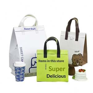 Sac isotherme en aluminium recyclable et écologique, sac fourre-tout non tissé isolé pour la livraison de nourriture, impression de logo personnalisée, chaud/froid - Product Image 1