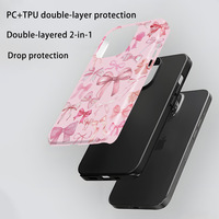 Vitalité Fille 2-en-1 16 Film Cas Couverture Complète De Protection TPU Téléphone Mobile Cas pour iPhone 15 Ins Bowknot Antichoc Pro Modèle
