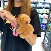 Bracelet en peluche super doux en coton PP, anti-stress pour enfants unisexes, poupée Capybara Kapipala Papa Ring