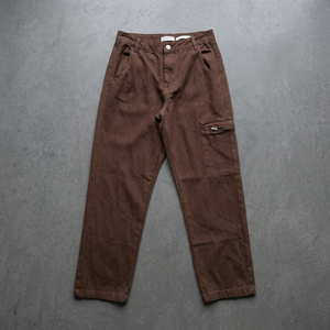 <b>Brown</b> <b>Men's</b> Mid Waist Midweight <b>Cargo</b> Pants Straight Leg Trousers Zipper Fly Casual Workwear Streetwear - Product Image 2