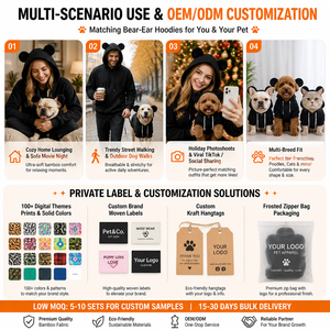 Sweat-shirt à capuche confortable et personnalisé en viscose de bambou, coton et élasthanne pour chien et chat, idéal pour l'hiver et les tenues assorties mère-animal. - Product Image 4