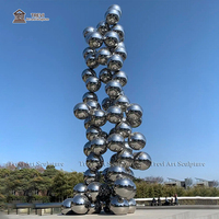 Statues en acier inoxydable abstraites modernes de grande taille TREVI personnalisées pour la vente en parcs publics