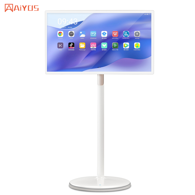 Wireless Portable LCD TV Monitor 21.5-32 Inch | Android Touch Screen 4K UHD Smart Display Built-In Camera Rechargeable Battery
