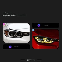 Pour BMW Série 3 F30/F35 : Ensemble de phares modifiés à LED, feux de jour laser « Golden Eye » 35W 12V 12000 Lumens