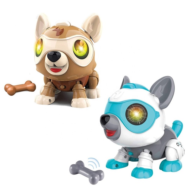 Smart Magnetic Induction Intelligent Robot Dog Toy Interaction Electric Voice Control Touch Sensing Dog with Light Music