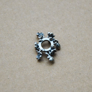 Anneau d'espacement en argent vieilli motif fleur 15x5mm, fourniture de perles, accessoire de bijouterie DIY - Product Image 3