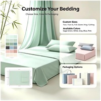 Ensemble de housse de couette en bambou écologique 300tc - Motif uni, durable et respirant, ensemble de literie pour la maison toute saison