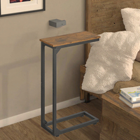 C-förmiger Holztisch im modernen Design zum Unterschieben unter Sofa/Bett, TV-Tablett mit Stauraum, Wohnzimmermöbel, C-förmiger Couchtisch