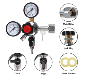 Uweld Hot Sales CGA320 Duplo calibre <span class=keywords><strong>CO2</strong></span> Cerveja regulador com Válvula De Alívio Casa Barril De Cerveja - Product Image 5