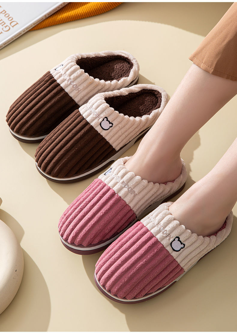 Cotton Slippers Women Winter Home Warm Shoes Couples House Slipper for Womens