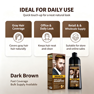 Champú Profesional para el Cabello con Aceite de Argán de Calidad de Salón, Coloración Rápida en 5 Minutos, Anti-Manchas, Tinte Duradero para el Cabello Marrón Oscuro - Product Image 3