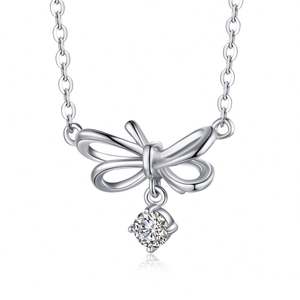 Collar de circón 925 colgante exquisito con cadena de plata regalo de mujer - Product Image 1