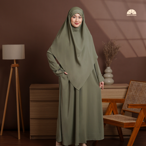 Conjunto de Abaya y Khimar Francés de Algodón Marbella Premium, Color Sólido, para Hajj, Umrah, Viajes y Ocasiones Especiales, Ropa Musulmana Modesta - Product Image 6