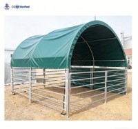Abri pour bétail portable, économique, imperméable, simple, en tissu, pour chevaux, bovins, moutons