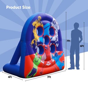 Jeu de lancer de ballons de football gonflables de 7 pieds, cible de lancer portable avec balles pour l'entraînement sportif, le carnaval, le camping et les activités de plein air - Product Image 2