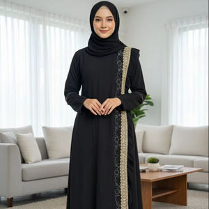 Tendencia 2026: Abaya de Oriente Medio, Abaya Modesta para Mujer, Vestido con Lentejuelas Bordadas, Inspirado en el Ramadán y el Eid, Estilo Dubái, Musulmán - Product Image 1
