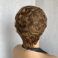 Perruques Courtes en Gros à Prix Abordable, 100% Cheveux Vierges Brésiliens 8A Remy Bouclés Lâches avec Frange pour Femmes Noires