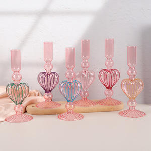 <span class=keywords><strong>Portacandele</strong></span> <span class=keywords><strong>in</strong></span> <span class=keywords><strong>Vetro</strong></span> a Forma di Cuore Stile Nordico di Lusso per Decorazione d'Interni - Product Image 3