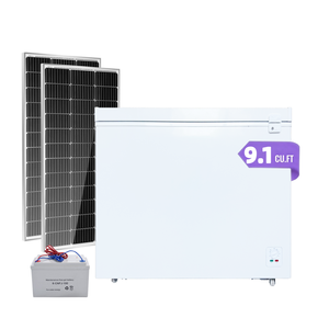 Congélateur coffre <span class=keywords><strong>solaire</strong></span> 12/24V DC 258L avec panneau <span class=keywords><strong>solaire</strong></span> et <span class=keywords><strong>batterie</strong></span> gel, contrôleur numérique, réfrigérateur <span class=keywords><strong>solaire</strong></span> - Product Image 1
